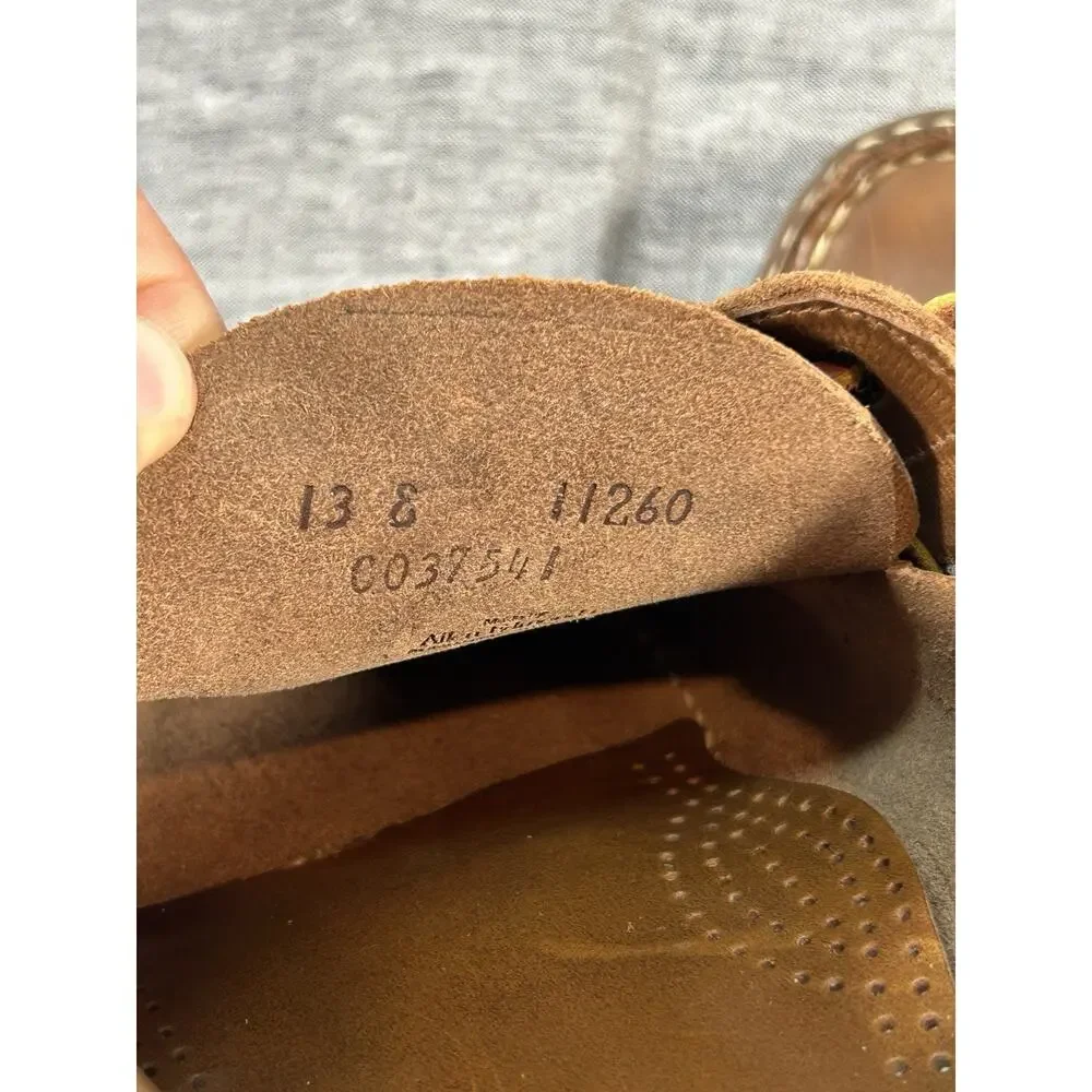 Allen Edmonds Maritime Boat Shoe Mens 13 Brown Leather Nautical Rugged Moc-Toe